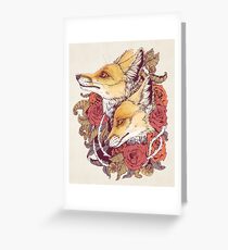 Tarjeta de felicitación Red Fox Bloom