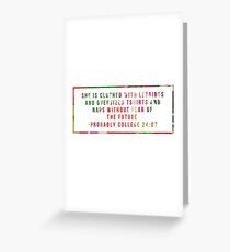 College Biblical Quote - Red Floral Greeting Card