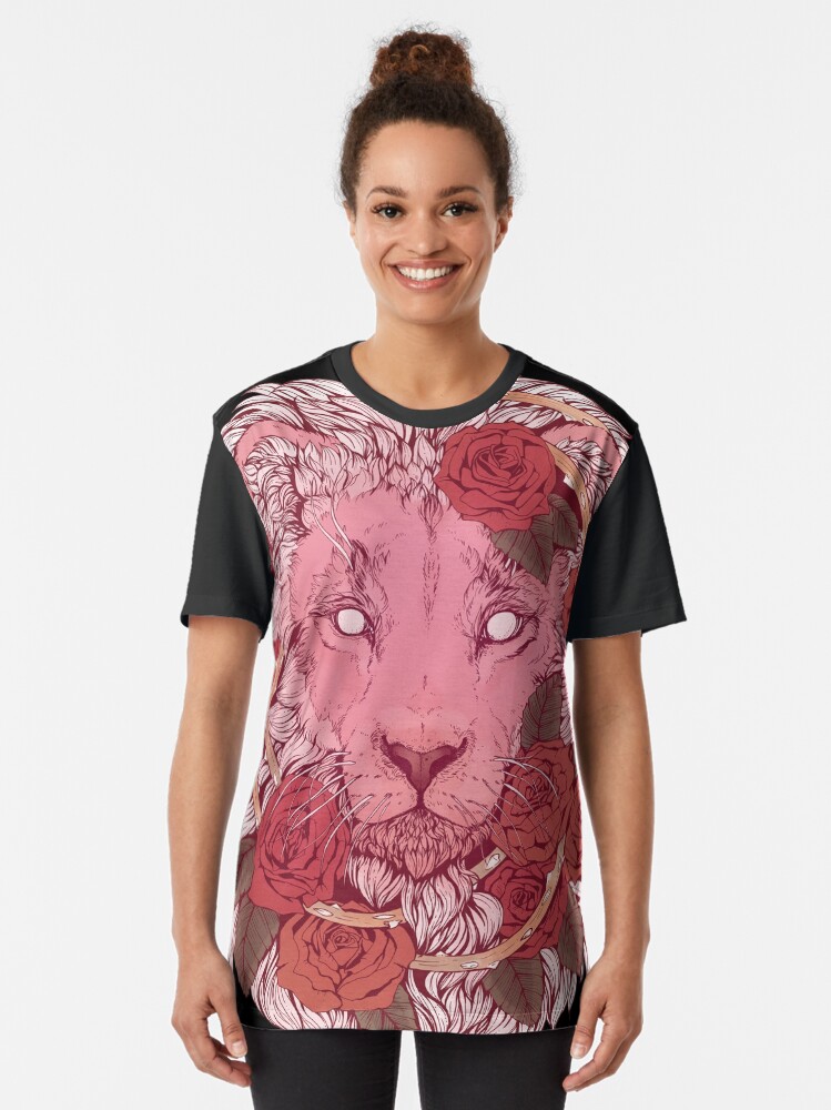Alternate view of Lion of Roses Graphic T-Shirt