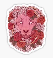 Lion des roses Sticker