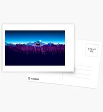 Firewatch Nighttime Art Design - 4k Postcards