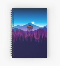 Firewatch Nighttime Art Design - 4k Spiral Notebook