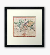 Vintage World Map 1801 Framed Print