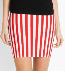 Red and White Striped Slimming Dress Mini Skirt
