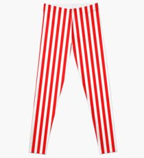 Red and White Striped Slimming Dress Leggings