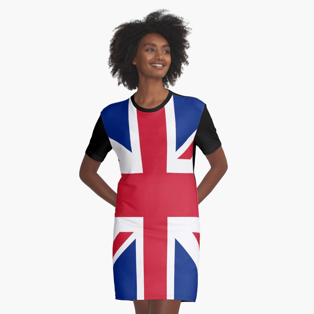 Union Jack 1960s Mini Skirt - Best of British Flag Graphic T-Shirt Dress