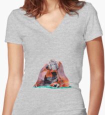 Orangutan Women's Fitted V-Neck T-Shirt