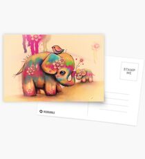 vintage tie dye elephants Postcards