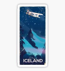 Iceland Mountains classic Travel poster Sticker
