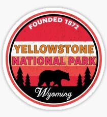 YELLOWSTONE NATIONAL PARK WYOMING HIKING HIKER HIKE MOUNTAINS NATURE BEAR Sticker