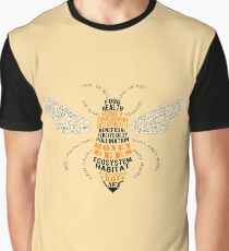 Camiseta gráfica Honey Bee Word Cloud con alas