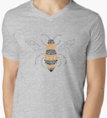 Honey Bee Word Cloud with Wings V-Neck T-Shirt