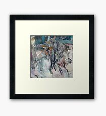 Winter landscape near the ravine Framed Print