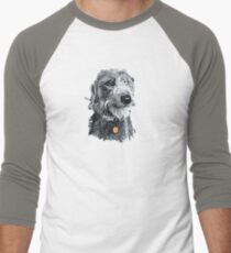Cute stylized scruffy pup Men's Baseball ¾ T-Shirt