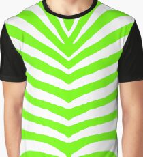 Neon Green and White Tropical Zebra Safari Stripes Graphic T-Shirt