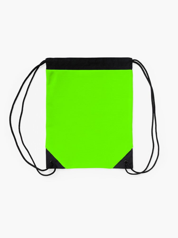 Alternate view of Super Bright Fluorescent Green Neon Drawstring Bag