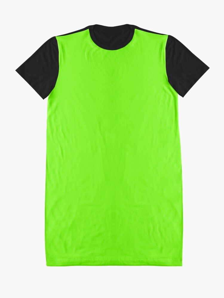 Alternate view of Super Bright Fluorescent Green Neon Graphic T-Shirt Dress