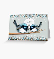 Blue Wrens Greeting Card