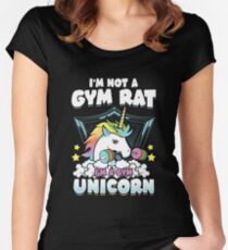 Ich bin kein Fitness-Studio-Ratte Ich bin ein Fitness-Studio-Einhorn Tailliertes Rundhals-Shirt