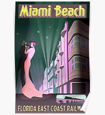 MIAMI BEACH: Vintage Art Deco Buildings Print Poster