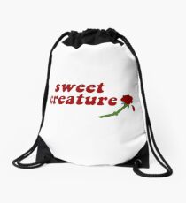Sweet Creature Rose Design Drawstring Bag