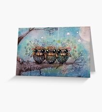 three little night owls Greeting Card