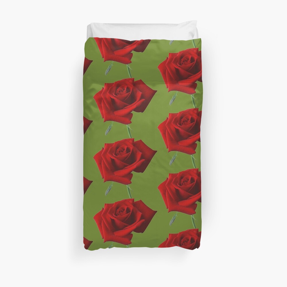 Red Rose Duvet Cover By Trendism Redbubble