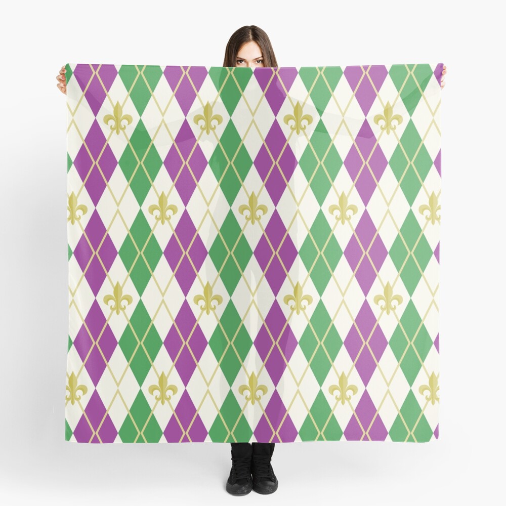 Mardi Gras Argyle Scarf