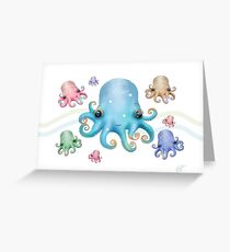Rainbow Octopus Greeting Card