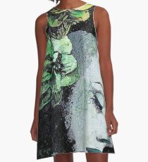 Obey Me (flower girl portrait, spray paint graffiti painting) A-Line Dress