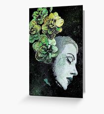 Obey Me (flower girl portrait, spray paint graffiti painting) Greeting Card