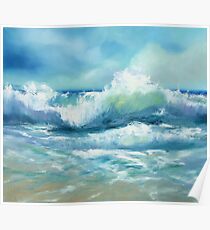 Original Oil Painting Sea Waves Poster