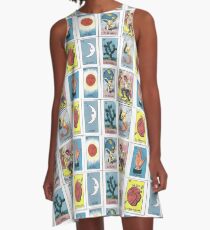 Mexikanischer Tarot - Loteria A-Linien Kleid