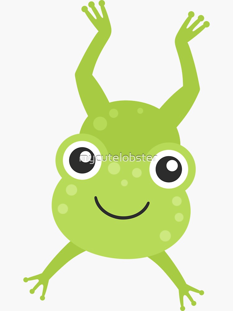 Cute Happy Jumping Frog by mycutelobster