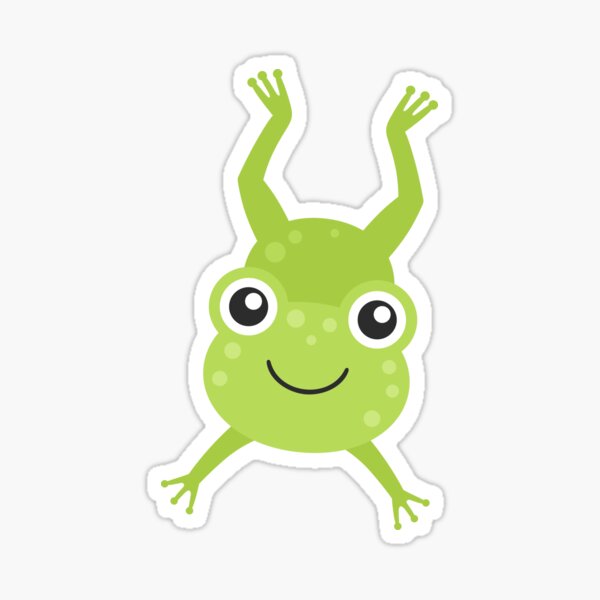 Cute Happy Jumping Frog Sticker