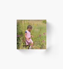 Little girl enjoyng nature Acrylic Block