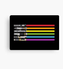 Lightsaber Rainbow Canvas Print