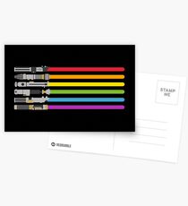 Lightsaber Rainbow Postcards