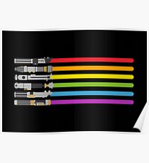 Lightsaber Rainbow Poster