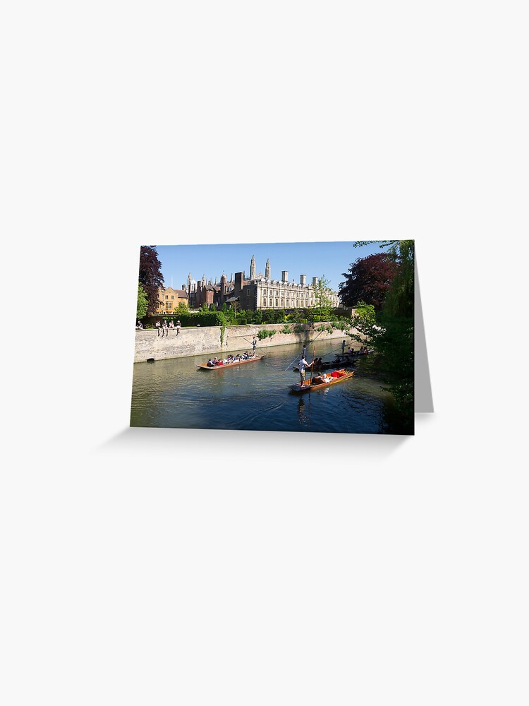 Punting On The River Cam Cambridge England Uk Greeting Card