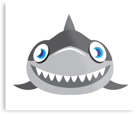 Download Lienzos metálicos «linda cara de tiburón feliz» de ...