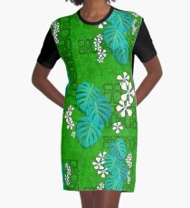 Tiki Gartenmauer - grün T-Shirt Kleid