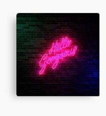 Hello Gorgeous - Neon Sign Light - Popular trending Canvas Print