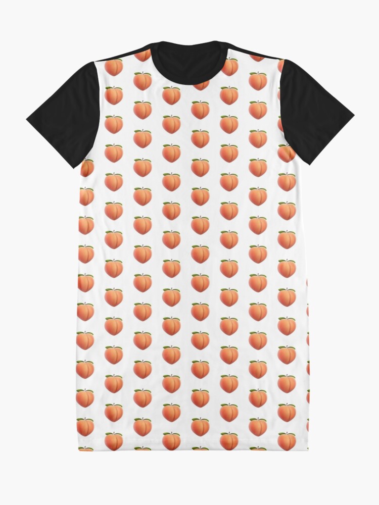 Alternative Ansicht von Pfirsich Emoji T-Shirt Kleid