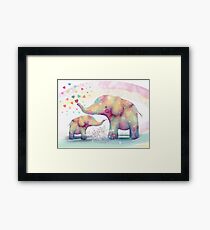 elephant affection Framed Print