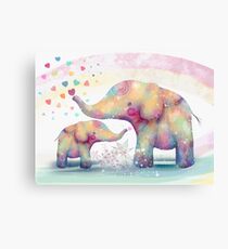 elephant affection Canvas Print
