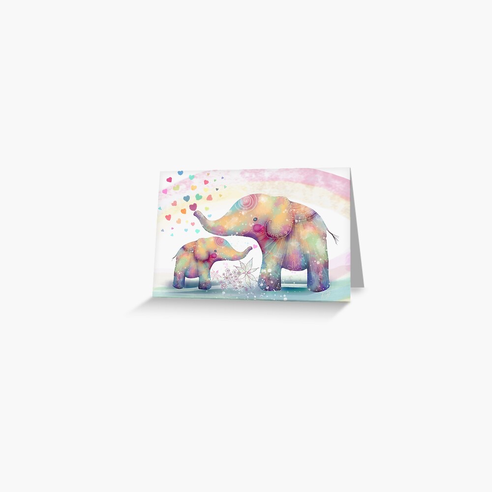 elephant affection Greeting Card