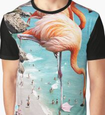 Flamingos on the Beach #redbubble #decor Graphic T-Shirt