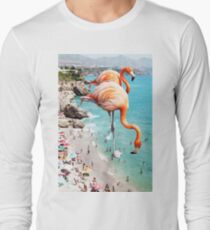 Flamingos am Strand #redbubble #decor Langarmshirt