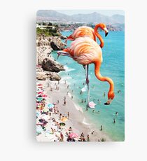 Flamingos on the Beach #redbubble #decor Canvas Print